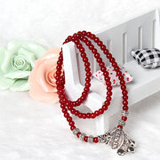 Red Agate Good Luck Beaded Bracelet