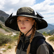 Solar Fan Hat with UPF50+ Sun Protection and Neck Flap