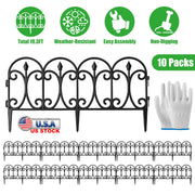 Garden Fence Panels 10-Pack with Rotatable Connectors