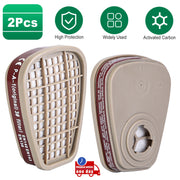 2Pcs 6001 Filter Cartridges Replacement 6001 Organic Vapor Cartridge for Gas Respirator Fit for 6200/7501/7502/6502/6800