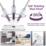 Spray Mop With 3 Machine Washable Microfiber Pads 12OZ Refillable Water Bottle Wet Dry Use Microfiber Mop For Hardwood Ceramic Tiles Laminate Floor Cl