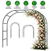Adjustable Metal Garden Arch for Climbing Plants - 7.87ft