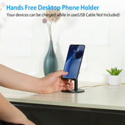 Cell Phone Stand Universal Tablets Phones Stand Holder Height Angle Adjustable Desktop Phone Stand No-Slip Aluminum Alloy Thick Case Friendly Phone Ho