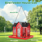Barn Bird Feeder with Lift Top Lid and Viewing Window
