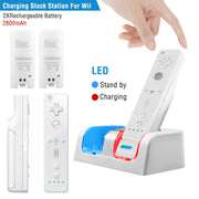 For Wii Remote Controller Charger Dual Charge Dock with Two 2800mAh Rechargeable Batteries