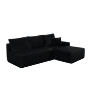 96" L-Shaped Sectional Sofa with Chaise in Plush Corduroy
