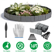 Plastic Landscape Edging 16FT Kit with Cobblestone Design