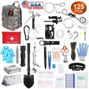125Pcs Survival Kits Professional Emergency Survival Gear Tactical First Aid Kit Supplies for Outdoor Adventure Camping Hiking Hunting