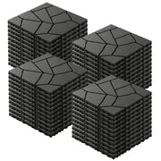 Interlocking Patio Deck Tiles 12 Inch Stone Pattern 44-Piece Set