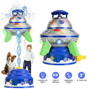 UFO Water Sprinkler Outdoor Summer Rocket Toy With Colorful LED Lights 360¡ Spinning 1.64FT To 6.56FT Adjustable Height Birthday Summer Gift For Girls
