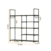 5 Tiers Plus 3 Tiers Shoe Rack Metal Shoe Storage Shelf Free Standing Shoe Stand 16+ Pairs Shoe Tower Unit Tall Shoe Organizer with 2 Row Hooks for En