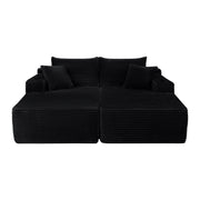 Sectional Couch with Double Chaise Lounge and Cup Holders