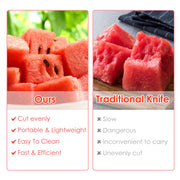 5Pcs 2 in 1 Watermelon Cutter Slicer Fork Stainless Steel Dual Head Watermelon Fruit Cutting Fork Knife For Summer Family Gathering Friend Party Campi