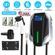 Level 2 Electric Vehicle Charger EV Wall Charger Car Charging Station with 2 Swipecards Digital Display Gun Locking for Home Garage