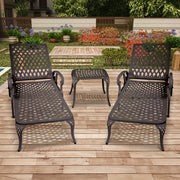 Aluminum Lounge Chair with Wheels & 3-Position Reclining Backrest