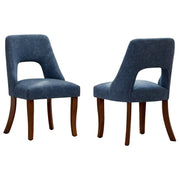 Upholstered Dining Chairs Set of 2 with Curved Rubberwood Legs