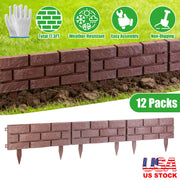 Garden Border Edging Panels 12-Pack with Rotatable Connectors
