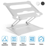 Laptop Stand Aluminum Angle Adjustable Computer Ergonomic Holder Riser Heat Vent Notebook Elevator For 10in-17in MacBook Pro 13 / 15