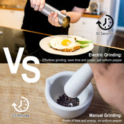 Electric Salt Pepper Grinder with Light Adjustable Coarseness Stainless Steel Salt Pepper Shaker Battery Operated Pepper Grinder Mill Easy Refill and
