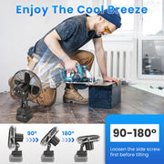 Portable Jobsite Fan 9" Compatible with Makita 21V Battery
