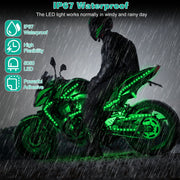 6Pcs Motorcycle LED Light Strips Multi-Color Neon Light Kits Waterproof DC 12V RGB Atmosphere Lights W/ Remote Controller Fit For Motorcycle Car SUV A