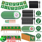 171Pcs Baseball Party Supplies Kit Baseball Birthday Party Disposable Dinnerware Set Baseball Themed Party Tableware Decorations Cups Plates Napkins S