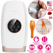 Cordless Electric Hand Massager with Compression Rechargeable Hand Therapy Massager 6 Levels Pressure Vibration Heating Massager Pain Relief