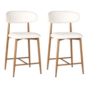 Counter Height Bar Stools Set of 2 with Curved Backrest