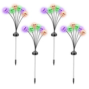 Solar Skull Lights Outdoor Halloween Decorations 4 Pack