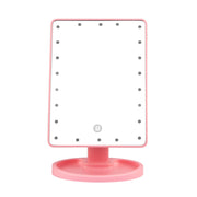 22 LED Lights Rechargeable Cosmetic Mirror 180¡ Rotation Makeup Mirror Touch Control Dimmable Vanity Mirror