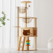 Cat Tree Tower 59" with Dual Acrylic Capsules & Scratching Posts