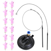 Interactive Cat Feather Wand Toy with Suction Cup Base