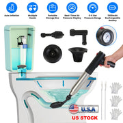 Electric Toilet Plunger High Pressure Air Plunger Air Drain Blaster Drain Clog Remover with Real Time Pressure Display for Toilets Bathroom Floor Drai