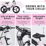 16-18 Inch Kids Bike with Training Wheels and Adjustable Seat
