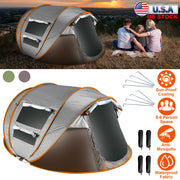 5-8 Person Pop Up Tent Automatic Setup Camping Tent Waterproof InstantÊSetup Tent with 4 Mosquito Net Windows Carrying Bag for Hiking Climbing Adventu