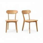Solid Wood Dining Chair with Curved Backrest