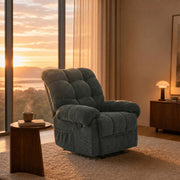 Overstuffed Recliner Chair with Adjustable Backrest & Footrest