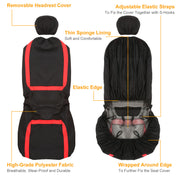9Pcs Full Set Car Seat Covers For Auto Truck SUV Universal Front Rear Car Seats Headrest Protectors Split Bench Compatible