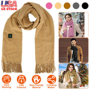 Electric Heated Winter Scarf USB Heating Neck Wrap Unisex Heated Neck Shawl Soft Warm Scarves 3 Heating Modes for Outdoor Cycling Skiing Skating