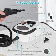 2500W Handheld Steam Cleaner with 6 Speed Settings & Gloves