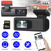 2K HD Front Dash Cam For Car With IPS Screen Night Vision Loop Recording Included 32G Storage Card 140¡ Wide Angle WiFi App Control Front Dashcam