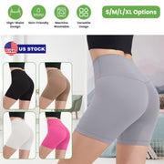 Women\'s High Waist Biker Shorts Tummy Control Pants Athletic Leggings Spandex Booty Shorts with 6.3In Inseam No Front Seam for Workout Yoga Running V