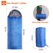 3-Season Sleeping Bag for Adults with Carry Bag 32-50°F