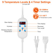 22.8x11.4” Electric Heating Pad for Shoulder Neck Back Spine Legs Feet Pain Relief with  9 Temperature Levels 4 Timer Modes