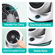 Table Desktop Fan Air Circulator Office Fan with 2 Speeds 270¡ Adjustable Head USB Plug Play for Room Office Kitchen Office
