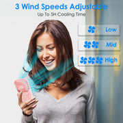 5 In 1 Folding Mini Fan Hands-free Rechargeable Neck Fan Handheld Fan with 3 Speeds Power Bank Phone Holder Neck Strap for Home Office Travel Dormitor