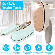 1200W Foldable Handheld Clothes Iron Steamer with Wet Dry Ironing Mode Portable Garment Steamer Travel Clothing Wrinkles Remover With Temperature Disp