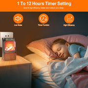 800W Plug-In Space Heater with 360° Rotatable Plug & Remote