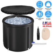 97Gal Large Size Ice BathTub with Cover for Adults Athletes Recovery Cold Water Therapy Outdoor Portable Cold Plunge Tub 660LBS Load Capacity 33.46x29