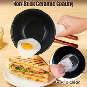 Electric Hot Pot with Steamer 1.8L Dual Power Ceramic Cooker